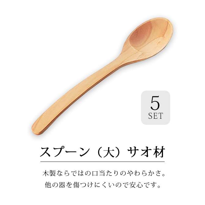 スプーン(大)サオ材 5個組 12-16303