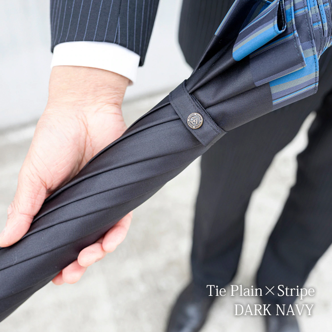 Tie PlainStripe DARK NAVY